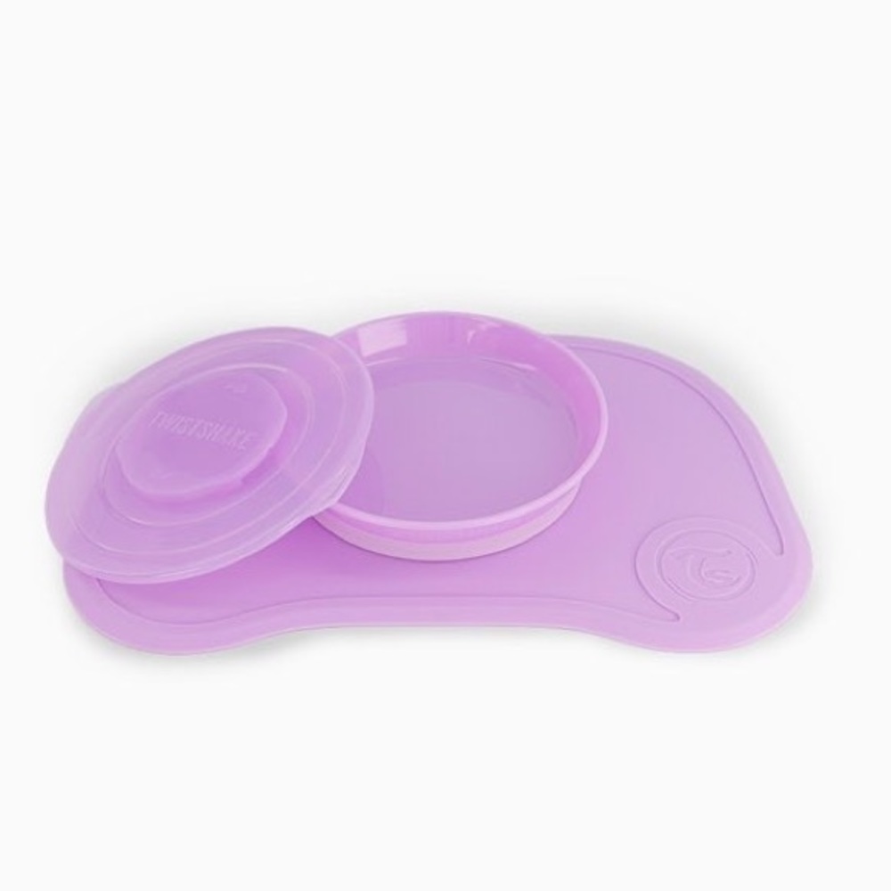 NWOT Twistshake Click Mat + Plate Pastel Purple
